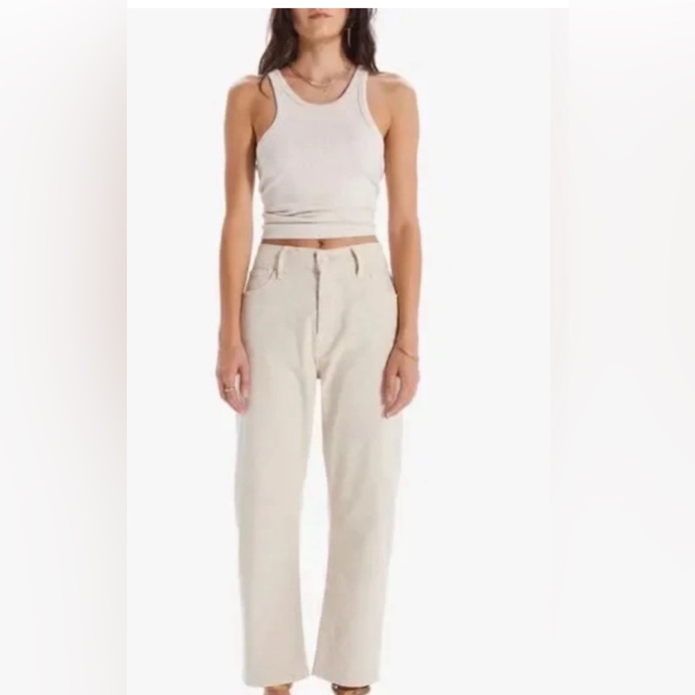 MOTHER Ditcher Crop Jeans Chalk It Up Wide Straight size 28